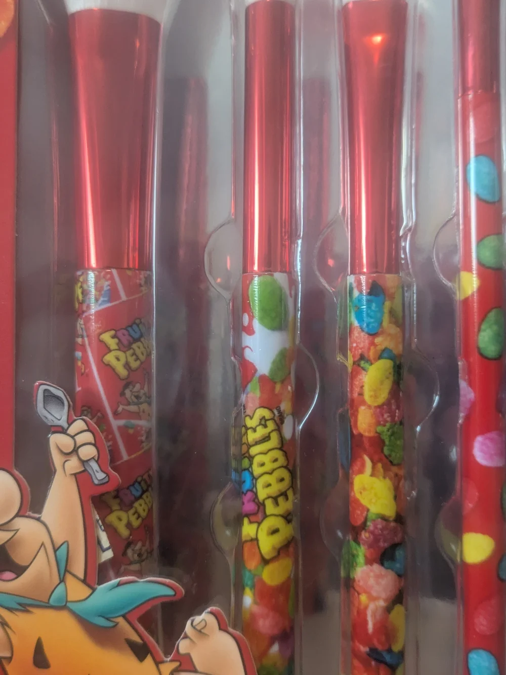 Fruity Pebbles Red Cosmetic Brush Set - Ost Licensed 4-Piece